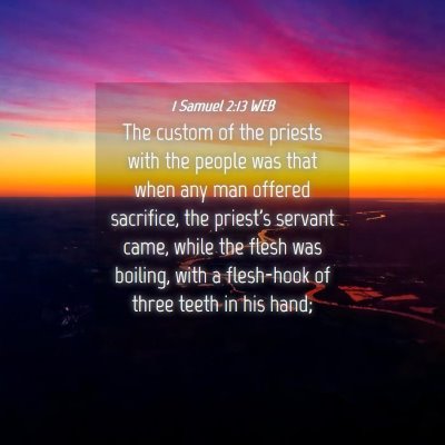 Picture 04 - 1 Samuel 2:13 WEB - The custom of the priests with the people was - Bible Verse Picture