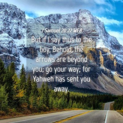 Picture 04 - 1 Samuel 20:22 WEB - But if I say thus to the boy, Behold, the arrows - Bible Verse Picture