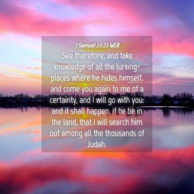 Picture 04 - 1 Samuel 23:23 WEB - See therefore, and take knowledge of all the - Bible Verse Picture