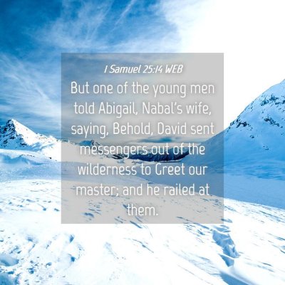 Picture 04 - 1 Samuel 25:14 WEB - But one of the young men told Abigail, Nabal's - Bible Verse Picture