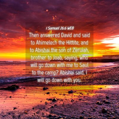 Picture 04 - 1 Samuel 26:6 WEB - Then answered David and said to Ahimelech the - Bible Verse Picture