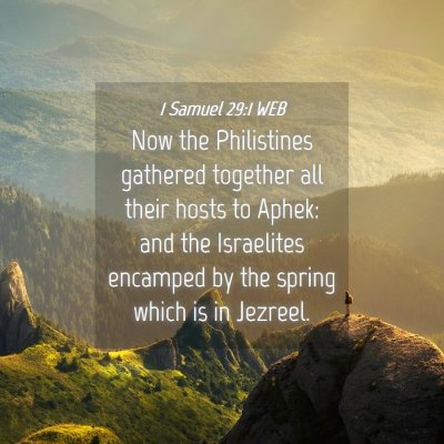 Picture 04 - 1 Samuel 29:1 WEB - Now the Philistines gathered together all their - Bible Verse Picture