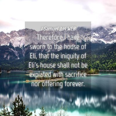 Picture 04 - 1 Samuel 3:14 WEB - Therefore I have sworn to the house of Eli, that - Bible Verse Picture
