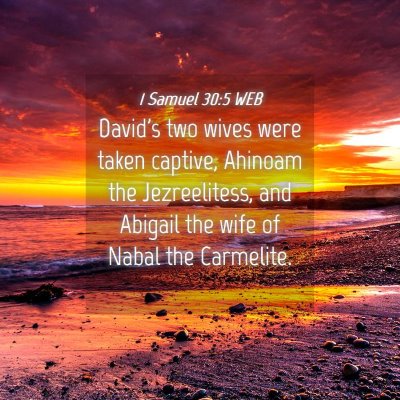 Picture 04 - 1 Samuel 30:5 WEB - David's two wives were taken captive, Ahinoam the - Bible Verse Picture