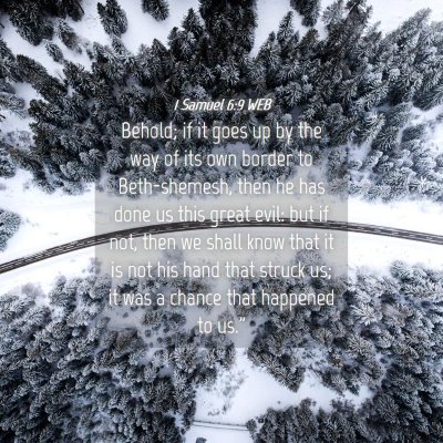 Picture 04 - 1 Samuel 6:9 WEB - Behold; if it goes up by the way of its own - Bible Verse Picture