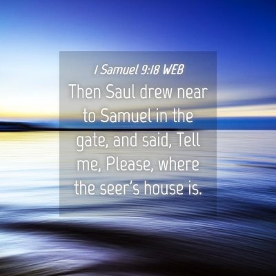Picture 04 - 1 Samuel 9:18 WEB - Then Saul drew near to Samuel in the gate, and - Bible Verse Picture