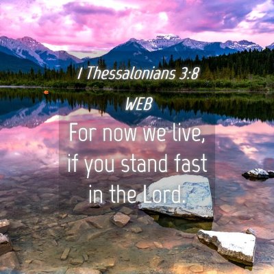 Picture 04 - 1 Thessalonians 3:8 WEB - For now we live, if you stand fast in the - Bible Verse Picture