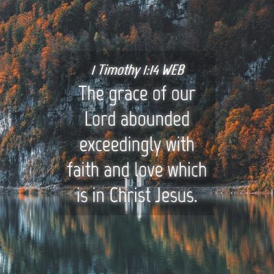 Picture 04 - 1 Timothy 1:14 WEB - The grace of our Lord abounded exceedingly with - Bible Verse Picture
