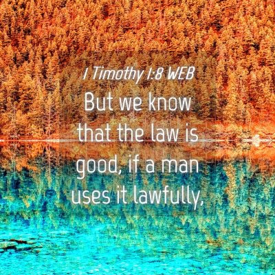 Picture 04 - 1 Timothy 1:8 WEB - But we know that the law is good, if a man uses - Bible Verse Picture
