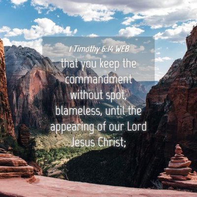 Picture 04 - 1 Timothy 6:14 WEB - that you keep the commandment without spot, - Bible Verse Picture