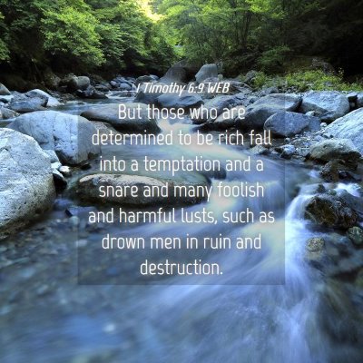 Picture 04 - 1 Timothy 6:9 WEB - But those who are determined to be rich fall into - Bible Verse Picture