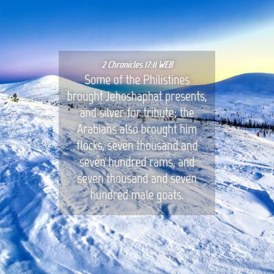 Picture 04 - 2 Chronicles 17:11 WEB - Some of the Philistines brought Jehoshaphat - Bible Verse Picture