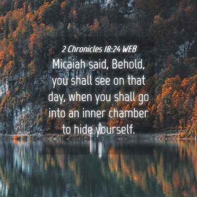 Picture 04 - 2 Chronicles 18:24 WEB - Micaiah said, Behold, you shall see on that day, - Bible Verse Picture