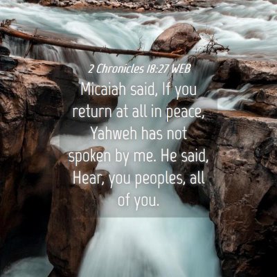 Picture 04 - 2 Chronicles 18:27 WEB - Micaiah said, If you return at all in peace, - Bible Verse Picture