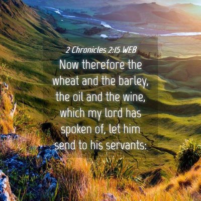 Picture 04 - 2 Chronicles 2:15 WEB - Now therefore the wheat and the barley, the oil - Bible Verse Picture