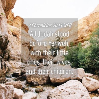 Picture 04 - 2 Chronicles 20:13 WEB - All Judah stood before Yahweh, with their little - Bible Verse Picture