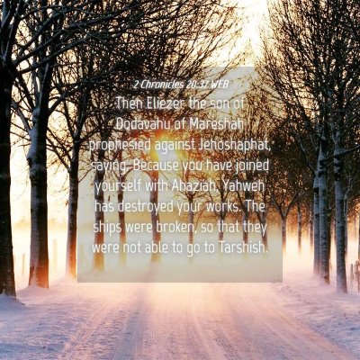 Picture 04 - 2 Chronicles 20:37 WEB - Then Eliezer the son of Dodavahu of Mareshah - Bible Verse Picture