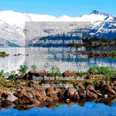 Picture 04 - 2 Chronicles 25:13 WEB - But the men of the army whom Amaziah sent back, - Bible Verse Picture