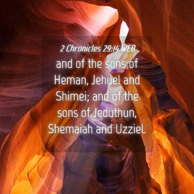 Picture 04 - 2 Chronicles 29:14 WEB - and of the sons of Heman, Jehuel and Shimei; and - Bible Verse Picture