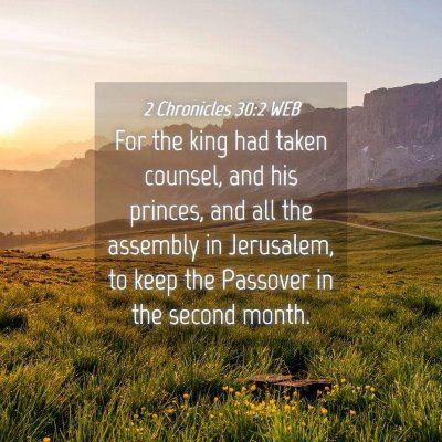 Picture 04 - 2 Chronicles 30:2 WEB - For the king had taken counsel, and his princes, - Bible Verse Picture