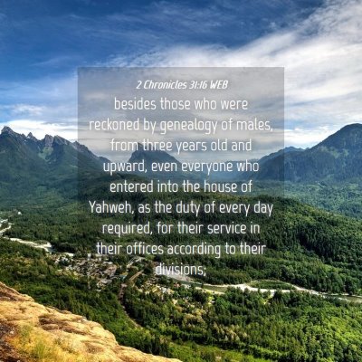 Picture 04 - 2 Chronicles 31:16 WEB - besides those who were reckoned by genealogy of - Bible Verse Picture