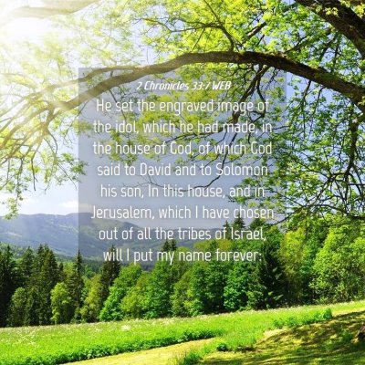 Picture 04 - 2 Chronicles 33:7 WEB - He set the engraved image of the idol, which he - Bible Verse Picture