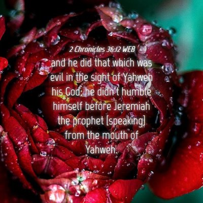 Picture 04 - 2 Chronicles 36:12 WEB - and he did that which was evil in the sight of - Bible Verse Picture