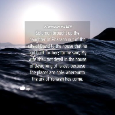 Picture 04 - 2 Chronicles 8:11 WEB - Solomon brought up the daughter of Pharaoh out of - Bible Verse Picture