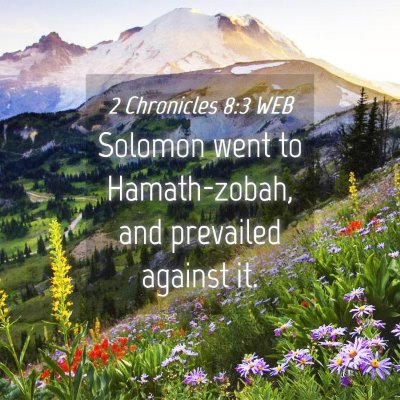 Picture 04 - 2 Chronicles 8:3 WEB - Solomon went to Hamath-zobah, and prevailed - Bible Verse Picture
