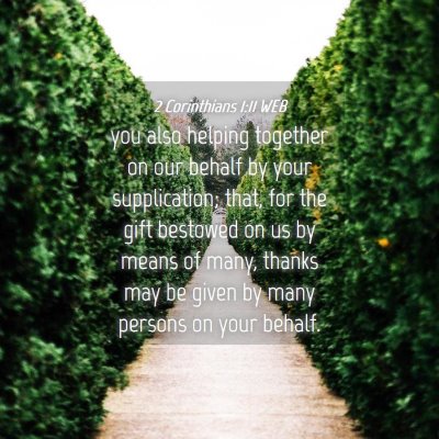 Picture 04 - 2 Corinthians 1:11 WEB - you also helping together on our behalf by your - Bible Verse Picture