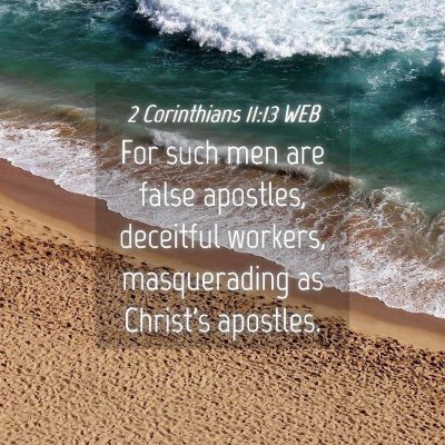 Picture 04 - 2 Corinthians 11:13 WEB - For such men are false apostles, deceitful - Bible Verse Picture