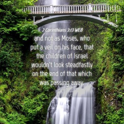 Picture 04 - 2 Corinthians 3:13 WEB - and not as Moses, who put a veil on his face, - Bible Verse Picture