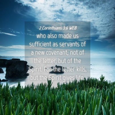 Picture 04 - 2 Corinthians 3:6 WEB - who also made us sufficient as servants of a new - Bible Verse Picture