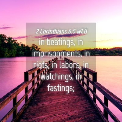 Picture 04 - 2 Corinthians 6:5 WEB - in beatings, in imprisonments, in riots, in - Bible Verse Picture