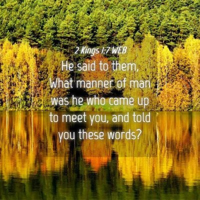 Picture 04 - 2 Kings 1:7 WEB - He said to them, What manner of man was he who - Bible Verse Picture
