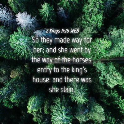 Picture 04 - 2 Kings 11:16 WEB - So they made way for her; and she went by the way - Bible Verse Picture