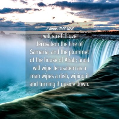 Picture 04 - 2 Kings 21:13 WEB - I will stretch over Jerusalem the line of - Bible Verse Picture