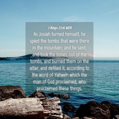 Picture 04 - 2 Kings 23:16 WEB - As Josiah turned himself, he spied the tombs that - Bible Verse Picture
