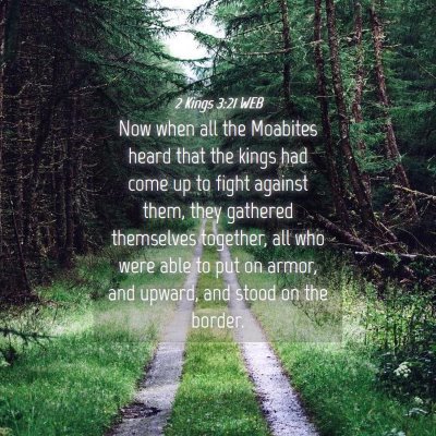 Picture 04 - 2 Kings 3:21 WEB - Now when all the Moabites heard that the kings - Bible Verse Picture