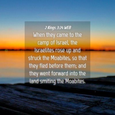 Picture 04 - 2 Kings 3:24 WEB - When they came to the camp of Israel, the - Bible Verse Picture