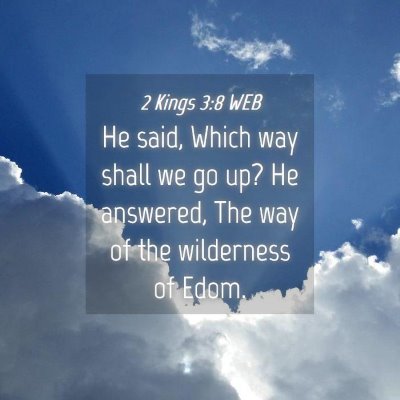 Picture 04 - 2 Kings 3:8 WEB - He said, Which way shall we go up? He answered, - Bible Verse Picture