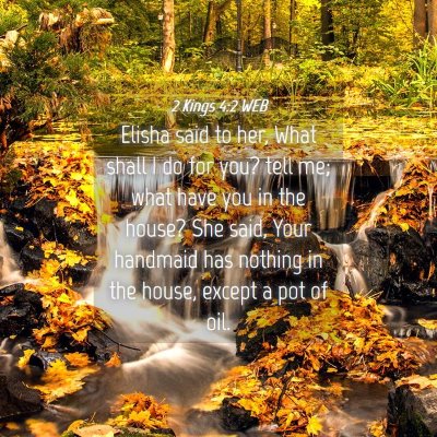 Picture 04 - 2 Kings 4:2 WEB - Elisha said to her, What shall I do for you? tell - Bible Verse Picture