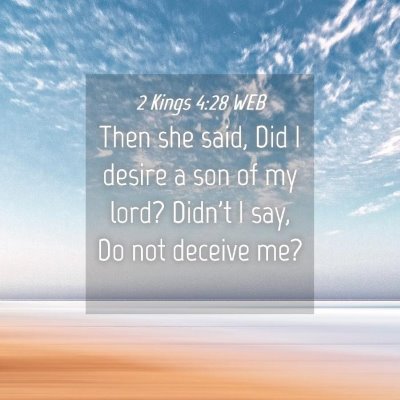 Picture 04 - 2 Kings 4:28 WEB - Then she said, Did I desire a son of my lord? - Bible Verse Picture