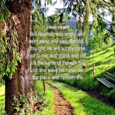 Picture 04 - 2 Kings 5:11 WEB - But Naaman was angry, and went away, and said, - Bible Verse Picture