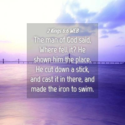Picture 04 - 2 Kings 6:6 WEB - The man of God said, Where fell it? He shown him - Bible Verse Picture
