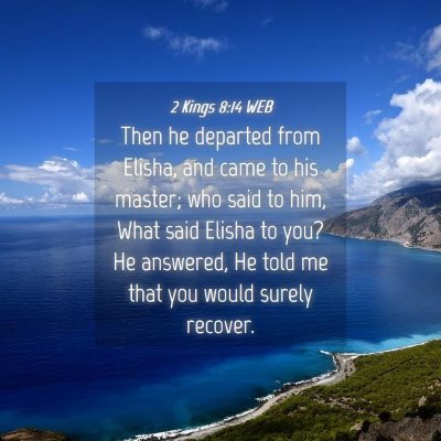 Picture 04 - 2 Kings 8:14 WEB - Then he departed from Elisha, and came to his - Bible Verse Picture