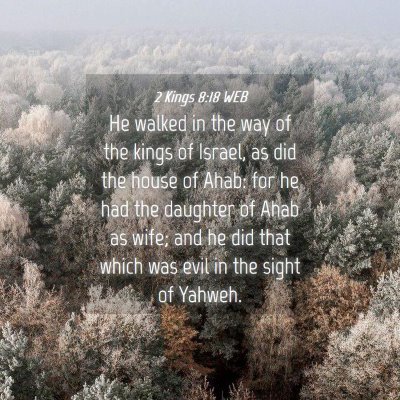 Picture 04 - 2 Kings 8:18 WEB - He walked in the way of the kings of Israel, as - Bible Verse Picture