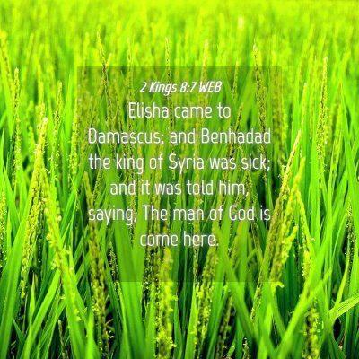 Picture 04 - 2 Kings 8:7 WEB - Elisha came to Damascus; and Benhadad the king of - Bible Verse Picture