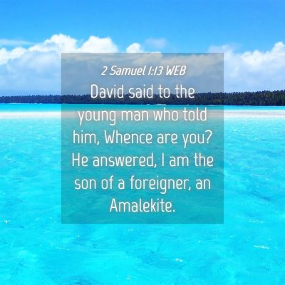 Picture 04 - 2 Samuel 1:13 WEB - David said to the young man who told him, Whence - Bible Verse Picture