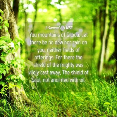 Picture 04 - 2 Samuel 1:21 WEB - You mountains of Gilboa, Let there be no dew nor - Bible Verse Picture